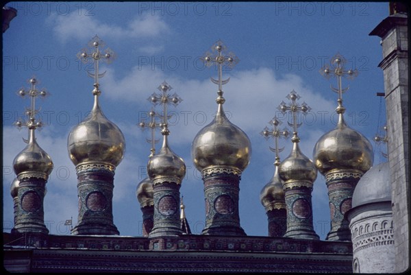 Gilded Onion Domes, Kremlin, Moscow, U.S.S.R., 1958