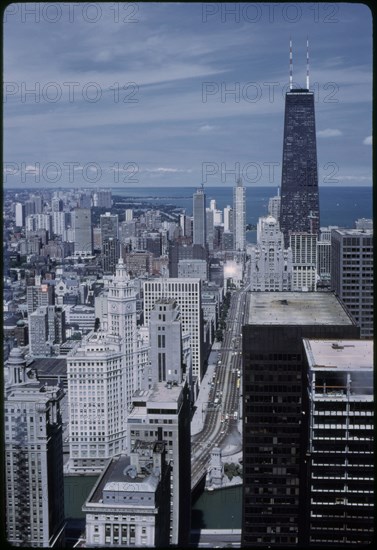 Cityscape Looking North to John Hancock Building, Chicago, Illinois, USA, 1972