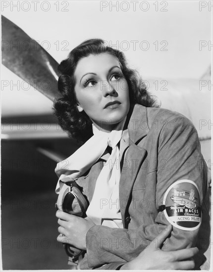 Nancy Kelly, on-set of the Film, "Tail Spin", 20th Century Fox, 1939