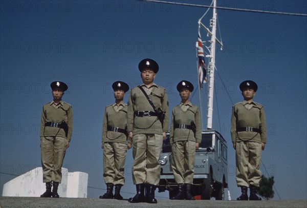 Border Police, Full-Length Portrait Standing at Attention, Hong Kong, 1958