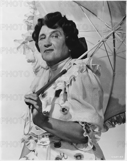 Marjorie Main, Publicity Portrait with Parasol for the Film, "Rose Marie", MGM, 1954