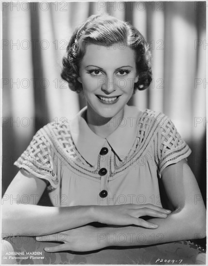 Actress Adrienne Marden, Publicity Portrait, Paramount Pictures, 1935