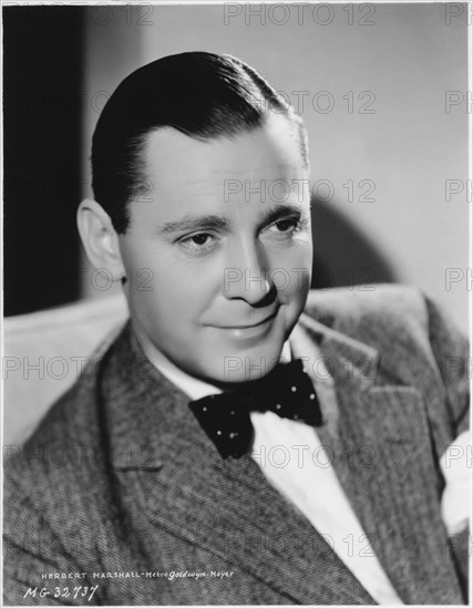 Herbert Marshall, Publicity Portrait, MGM, 1934
