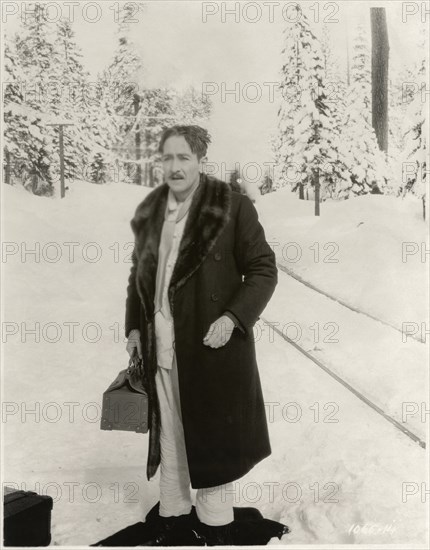 Adolphe Menjou, on-set of the Silent Film, "Service for Ladies", Paramount Pictures, 1927