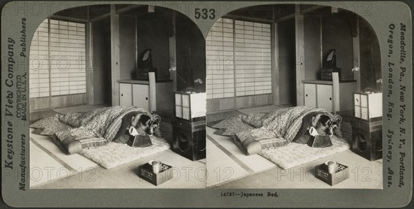 Japanese Bed, Stereo Card, Keystone View Company, 1905