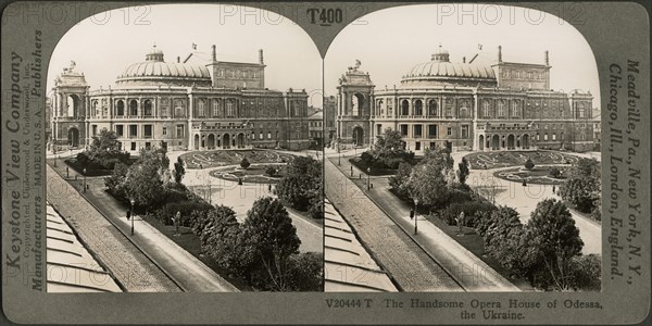 The Handsome Opera House of Odessa, the Ukraine, Stereo Card, Keystone View Company