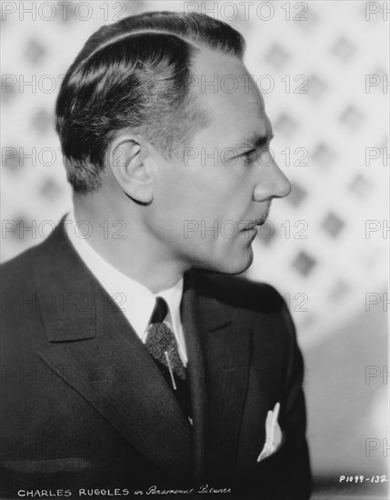 Charles Ruggles, Publicity Portrait, Head and Shoulders Profile, Paramount Pictures, 1934