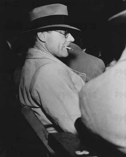 Charles Ruggles, Publicity Portrait attending 6-Day Bicycle Races, Hollywood, California, USA, Recently Featured in the Film, "Madame Butterfly", Don English for Paramount Pictures, 1933