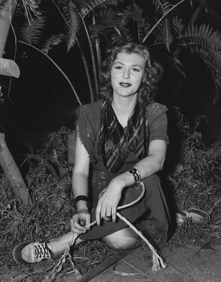 Charlotte Wynters, Publicity Portrait, on-set of the Film, "Sinners in Paradise", Universal Pictures, 1938