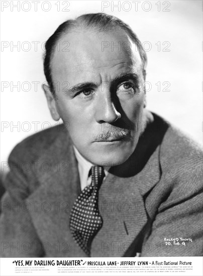 Roland Young, Publicity Portrait for the Film, "Yes, My Darling Daughter", Warner Bros., 1939