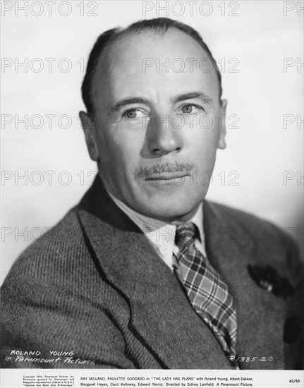 Roland Young, Publicity Portrait for the Film, "The Lady has Plans", Paramount Pictures, 1942