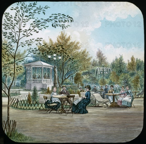 Swedish Pleasure Garden, Hand-Colored Magic Lantern Slide, Newton & Company, 1920