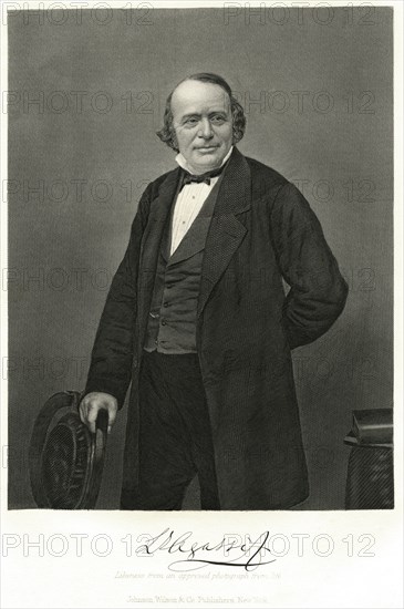 Louis Agassiz (1807-73), Swiss-American Biologist and Geologist, Three-Quarter Length Portrait, Engraving