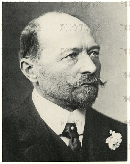 Emil von Behring (1854-1917), German Physiologist who Received the 1901 Nobel Prize in Physiology or Medicine, the First one Awarded, for his Discovery of a Diphtheria Antitoxin, Head and Shoulders Portrait, 1909
