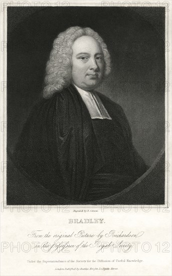 James Bradley (1693-1762), English Astronomer and Priest, Served as Astronomer Royal, Engraving by E. Scriven