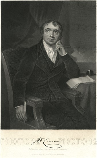 John Philpot Curran (1750-1817), Irish Statesman and Orator, Engraving from an Original Painting
