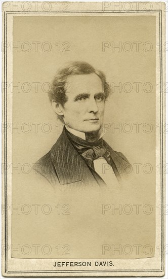 Jefferson Davis (1808-89), American Politician, President of the Confederate States, 1861-65, Head and Shoulders Portrait, 1860's