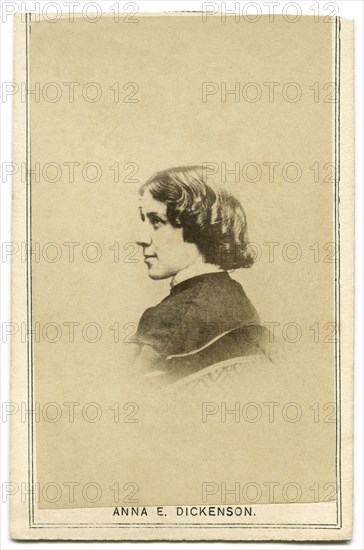 Anna Elizabeth Dickinson (1842-1932), American Orator and Lecturer, an Advocate for the Abolition of Slavery and for Women's Rights, Head and Shoulders Portrait, 1860's