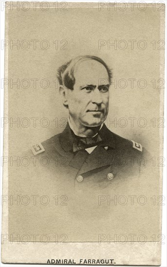 David G. Farragut (1801-70), American Admiral, U.S. Navy, Portrait,