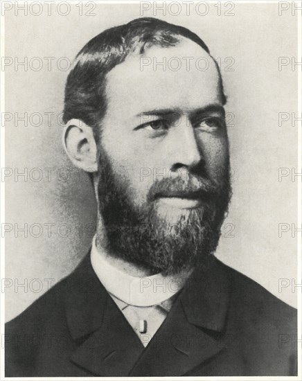 Heinrich Hertz (1857-94), German Physicist, Proved the existence of Electromagnetic Waves, Head and Shoulders Portrait, 1890's