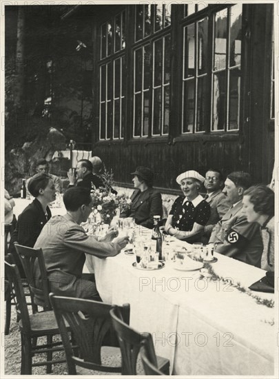 Adolf Hitler and Joseph Goebbels at Dinner Banquet, Germany, 1938