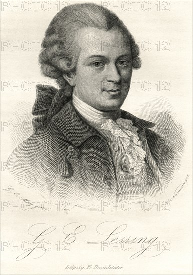Gotthold Ephraim Lessing (1729-81), German Writer, Philosopher, Dramatist, Publicist and Art Critic, Engraving, 1873