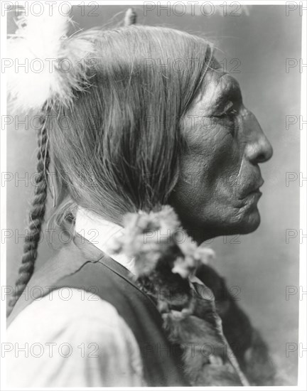 Wolf Robe, Southern Cheyenne Chief, Head and Shoulders Profile Portrait, early 1900's