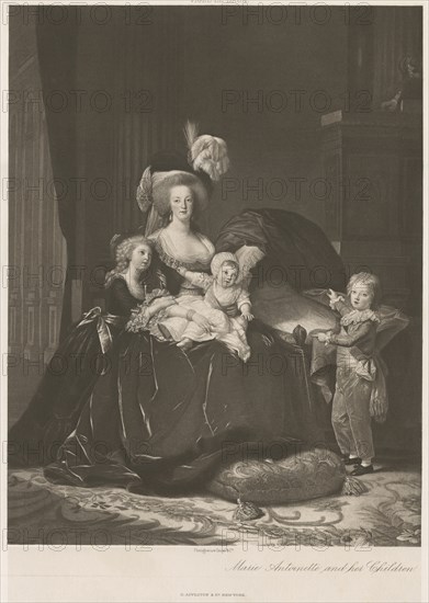 Marie Antoinette and her Children, Photogravure Print, Vigel le Brun, D. Appleton and Company, 1887