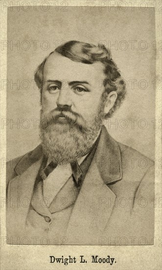 Dwight L. Moody (1837-99), American Evangelist and Publisher, Founder of the Moody Church, Head and Shoulders Portrait