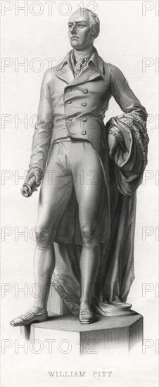 William Pitt the Younger (1759-1806), British Statesman and Youngest Prime Minister, Engraving