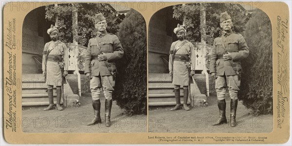 Lord Roberts, hero of Candahar and South Africa, Commander-in-Chief of British Armies, Pretoria, South Africa, Stereo Card, Underwood & Underwood, 1900