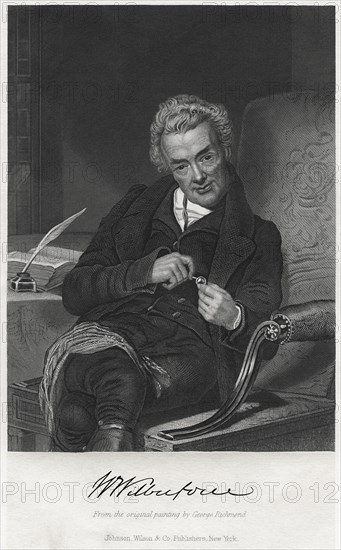 William Wilberforce (1759-1823), English Politician and Leader of the movement to stop the Slave Trade, Engraving from the Original Portrait by George Richmond, 1879