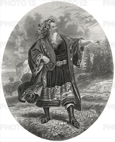 Mr. Edwin Forrest as King Lear, Illustration by Henry J. Johnson, Harper's Monthly Magazine, 1879