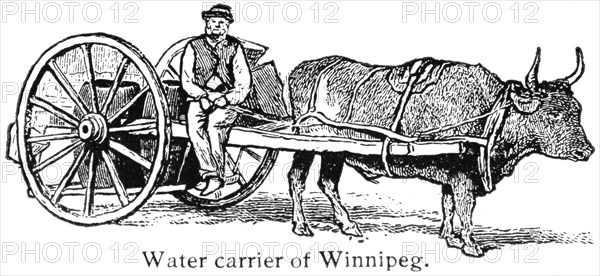 Water Carrier, Winnipeg, Canada, Illustration, Classical Portfolio of Primitive Carriers, by Marshall M. Kirman, World Railway Publ. Co., Illustration, 1895