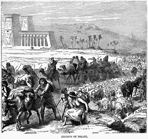 Exodus of Israel, Illustration, Cyclopaedia of Universal History, Volume 1, The Ancient World, by John Clark Ridpath, the Jones Brothers Publishing Company, 1885