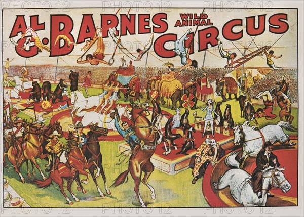 Al G. Barnes Wild Animal Circus, Circus Poster, 1930's