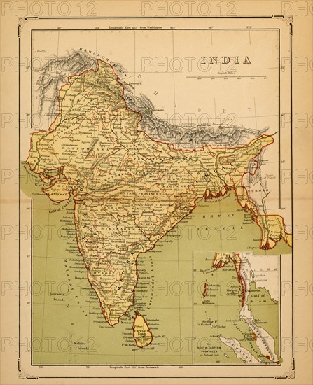 Map of India, early 1900's