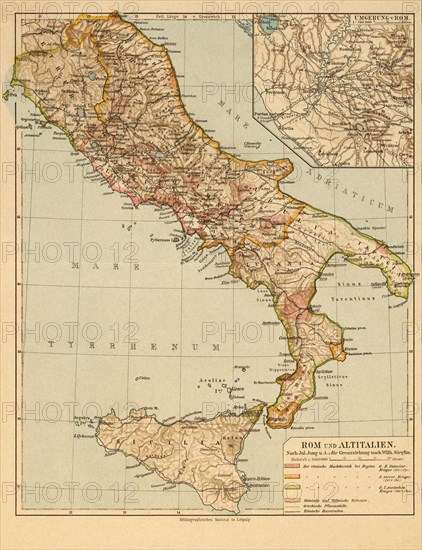 Map of Rome and Old Italy