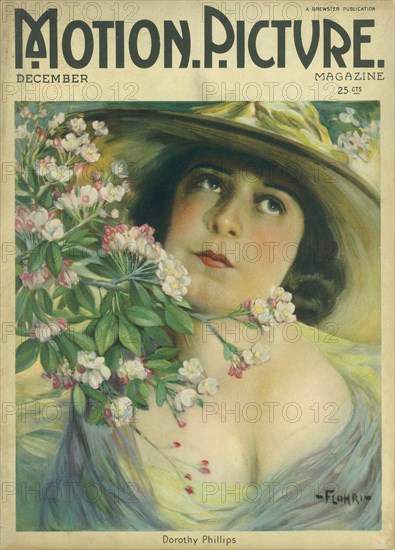 Actress Dorothy Phillips, Motion Picture Magazine Cover by Emil Flohri, December 1921