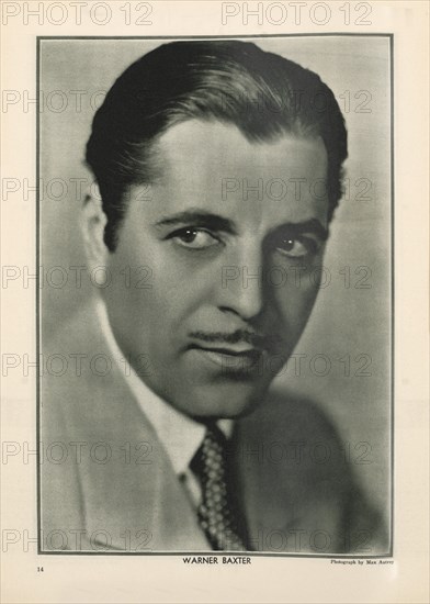 Actor Warner Baxter, Publicity Portrait inside The New Movie Magazine, May 1930