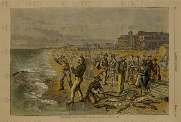 Squidding for Blue-Fish at Asbury Park, Drawn by Theo. R. Davis, Harper's Weekly, July 3, 1880