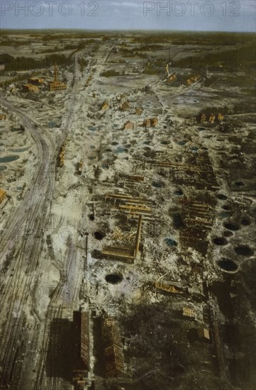 Destroyed Rail Yard, Rheine, Germany, Rhineland Campaign, 1945