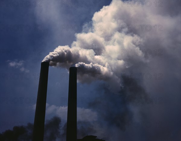 Smoke Stacks, USA, Alfred T. Palmer for Office of War Information, 1942