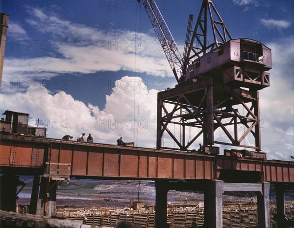 Construction of Douglas Dam, Tennessee Valley Authority, Tennessee, USA, Alfred T. Palmer for Office of War Information, June 1942