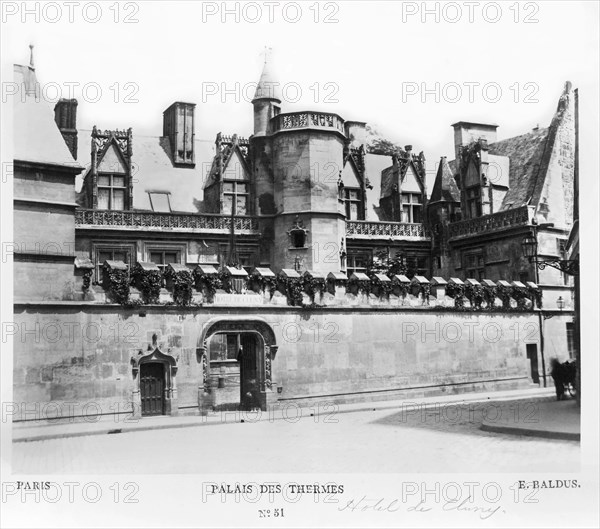 Palais des Thermes de Cluny, Paris, France, Silver Albumen Print, Edouard Baldus, 1860's