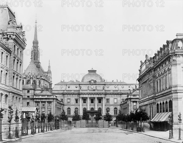 Hotel de Justice and St. Chapelle, Paris, France, Silver Albumen Print, Edouard Baldus, 1860's