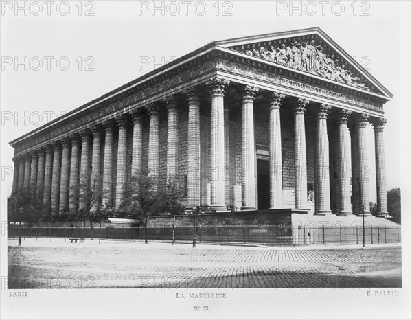 La Madeleine, Paris, France, Silver Albumen Print, Edouard Baldus, 1860's