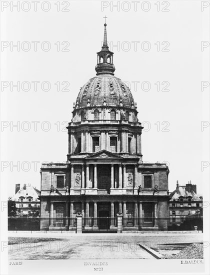 Invalides, Paris, France, Silver Albumen Print, Edouard Baldus, 1860's