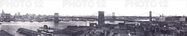 East River Bridges, New York City, New York, USA, Irving Underhill, 1909