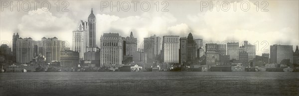 Skyline from Jersey City, New York City, New York, USA, Irving Underhill, 1908